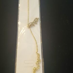 Gold Necklace with Crystal Accents
